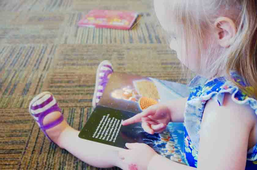 toddler reading book