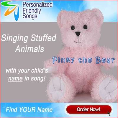 Stuffed Animal Singing a Song with YOUR Child's Name in the song! - Listen here!